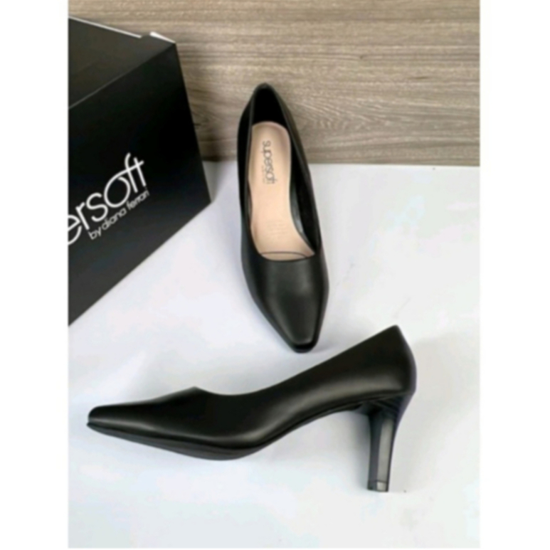 Giày cao gót nữ supersoft mũi nhọn, gót 7 phân - da thật