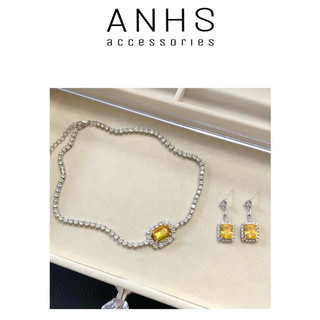 Set vòng cổ và bông tai lespoir vàng | anhs accessories