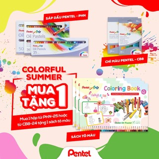 Sáp dầu Nhật Bản Pentel Oil Pastel màu sắc tươi sáng, an toàn không độc hại  (Bộ 12/16/25/36/50 màu)
