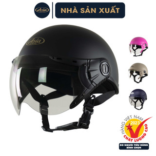 Nón Bảo Hiểm Nửa Đầu Có Kính Asia MT-105K Mũ Bảo Hiểm Có Kính Chính Hãng Bảo Hành 12 Tháng