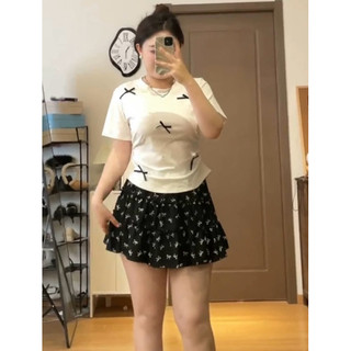 [CHAN BIGSIZE] Áo thun babytee đính nơ nhún eo bigsize A19