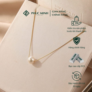  Dây chuyền bạc thật vòng cổ nữ mạ vàng ngọc trai nhân tạo Phuc Minh Jewelry 
