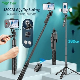 Gậy Chụp Ảnh 3 Chân kiêm Tripod TNW L18 gấp gọn kéo dài 1m8 sử dụng cho điện thoại,Gopro,máy ảnh