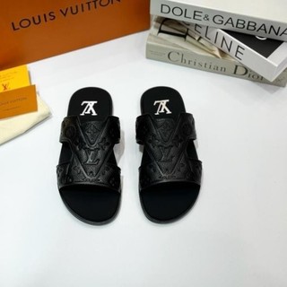 Dép lê quai ngang Louis Vuitton họa tiết vân hoa monogram LA 1-1