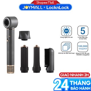 Máy sấy tóc ion âm LocknLock Hair Dryer ENA426GRY, Hàng chính hãng, sấy khô, lược chải, uốn tạo kiểu - JoyMall