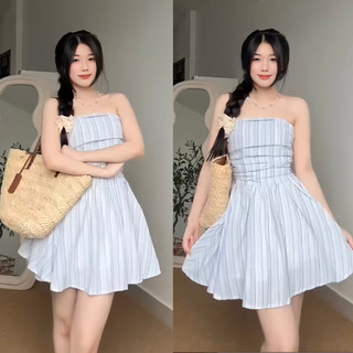 Váy dài đi biển Váy cúp ngực hoa nhí Váy maxi Đầm quây dài ống dáng xòe nhiều màu Firstdateclothing