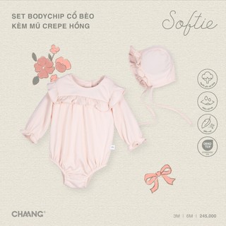 Chaang Set bodychip cổ bèo kèm mũ Crepe SS2024D07