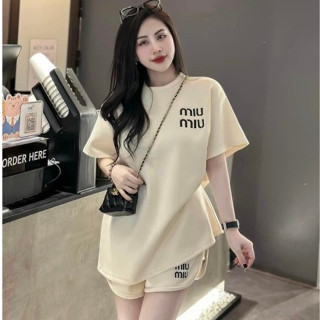 Bộ Đùi Nữ Thêu Logo Miu Miu Hàng QC 3 Màu Chất Cotton Thoáng Mát - Bộ Đồ Nữ Miu Miu Phong Cách Hot Trend