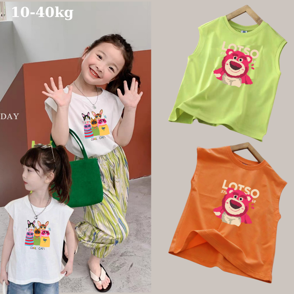 Áo Ba Lỗ Bé Gái, Áo Sát Nách Thun Cotton Đẹp hình CÔNG CHÚA BABY, Thấm Mồ Hôi tốt