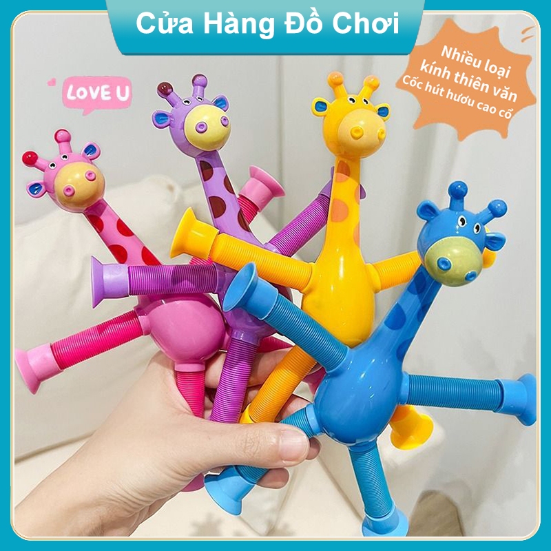 Đồ Chơi Lò Xo Hươu Cao Cổ Kéo Dài Có Đèn Led Cho Bé