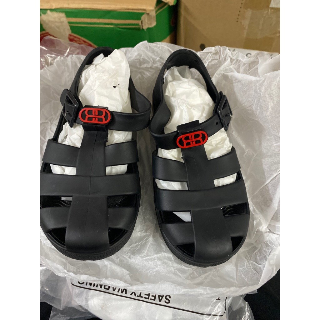 MINI BOYS BLACK CAGED JELLY SHOES