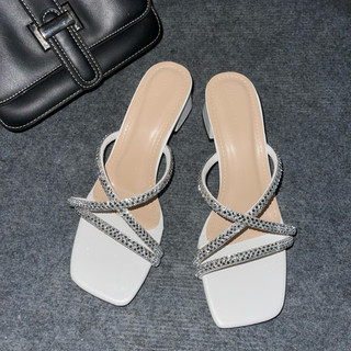 Giày cao gót nữ quai đá. sandal cao gót đế vuông 5cm mã H107