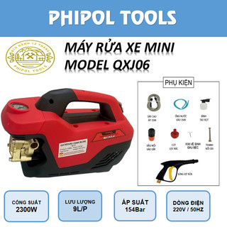 Máy rửa xe PHIPOL mini công suất 2300w  , tặng kèm nhiều phụ kiện kèm theo