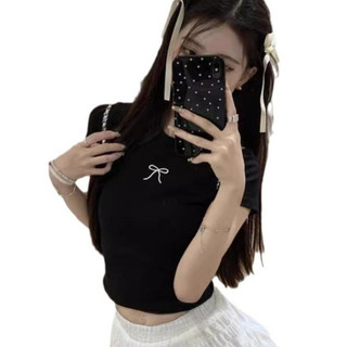 Áo croptop in nơ 12 màu peonyb - Thun nữ kiểu bánh bèo tiểu thư hotgirl hàn quốc đẹp