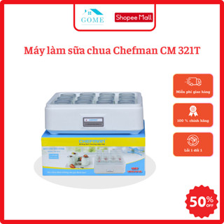 Máy làm sữa chua Chefman CM 321T 12 cốc thủy tinh, máy làm sữa chua tự động, an toàn tiện lợi