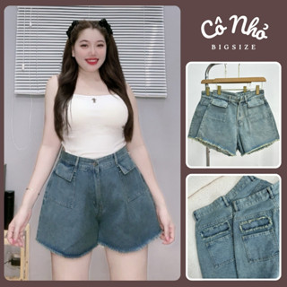 Quần Đùi Jean Nữ Bigsize Lưng Cao Dáng Chữ A Rách Gấu Ống Rộng Sành Điệu Vải Jean Không Giãn J3