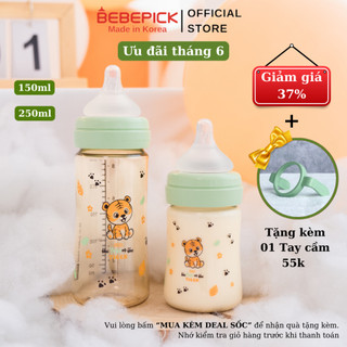 Bình sữa bebepick hổ mint ppsu núm ti silicone cho bé size 150ml - 250ml hàn quốc