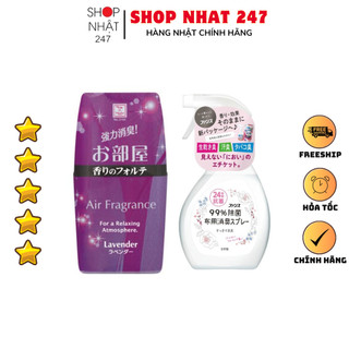 [Hỏa Tốc HN] Combo Hộp khử mùi toilet hương lavender và Xịt thơm kháng khuẩn quần áo hương hoa 380ml Nội địa Nhật Bản