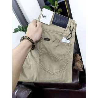 quần kaki nam lee chính hãng màu vàng cát chuẩn auth