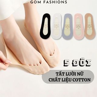 Combo 5 đôi vớ mang giày búp bê có đệm chống trượt GOMTAT, tất chân nữ mang giày cao gót - TNBB-CB5