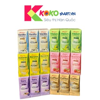 Sữa chuối, dưa lưới, dâu, vani, coffee, taro Hàn Quốc (lốc 6 hộp)