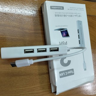 Cáp chuyển USB Type-C ra LAN hỗ trợ 3 cổng USB