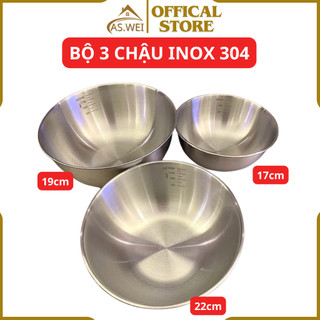 Bộ thau chậu inox 304 as.wei hàng cao cấp