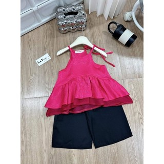 Sét yếm cho bé gái, sét áo cổ yếm kèm quần lụa cho bé gái sz 10-30 kg