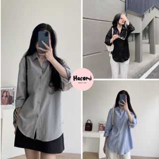 Áo sơ mi kiểu nữ đuôi tôm HACOMI - Áo sơ mi dài tay nữ dài tay công sở phong cách ulzzang