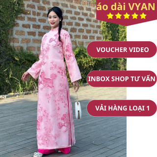 Áo dài Hồng Sư tơ thêu cao cấp 4 tà- cover Xéo Xọ Nữ Dress