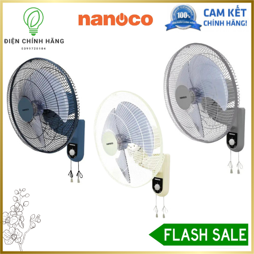 Quạt Treo Tường Giật Dây(NWF1611) 47W, Chính Hãng Nanoco, Bảo Hành 1 Năm