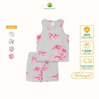 Bộ đồ ngủ bé trai cotton thun mùa hè Việt Thắng, quần đùi, áo sát nách FROM NHỎ - B62.2202