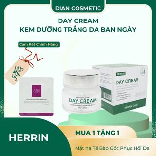 ✔️ herrin - kem ngày herrin dưỡng trắng chống nắng mờ nám tàn nhang tặng 01 gói bông tẩy trang