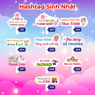 Bảng hashtag cầm tay chụp ảnh sinh nhật, đám cưới, sự kiện, tất niên (MS 201 - 220)
