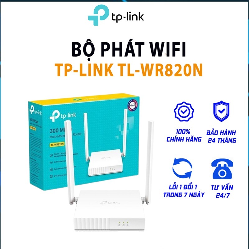 (Siêu Rẻ) Bộ phát WiFi - Router WiFi TPlink TL-WR 820N chuẩn N tốc độ 300Mbps