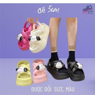 Dép quai hậu sandal nữ eva xăng đan đế cao 3cm chống trơn trượt độn đế cute KOROeva