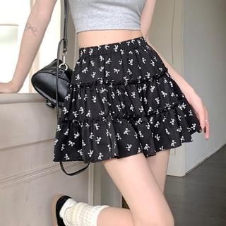 Chân váy in nơ nhí 3 tầng dáng ngắn bánh bèo tiểu thư hotgirl phong cách nữ tính hàn quốc peonyb