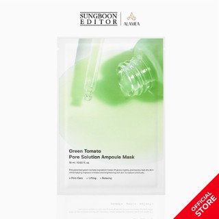  10 Miếng Mặt Nạ Kiềm Dầu Cấp Ẩm Sungboon Editor Green Tomato Pore Solution Ampoule Mask 18ML
