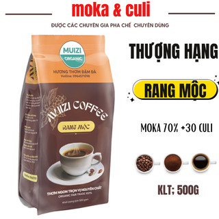 Cà phê hạt nguyên chất, rang mộc moka 70% +30%culi loại thượng hạng