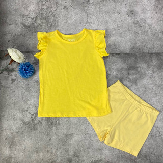 Set đồ cho bé gái TDUN hàng xuất dư xịn cộc tay chất cotton mềm mịn màu vàng size 7kg đến 20kg hàng VNXK B030 SPG