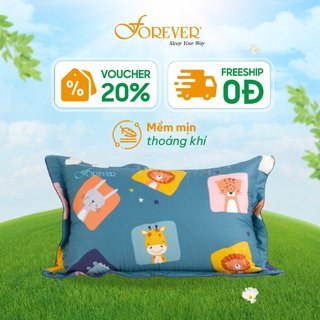 Vỏ gối nằm Forever chất liệu Cotton 35x50 thoáng khí, bền màu nhiều hoạ tiết đáng yêu