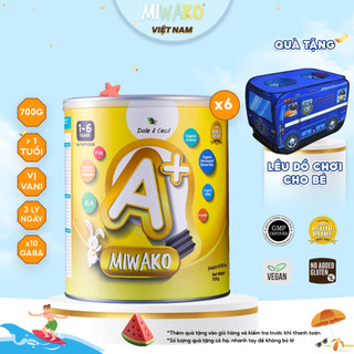 Sữa Công Thức Hạt Thực Vật Hữu Cơ MIWAKO A+ Vị Vani 700gr x 6 Hộp Date 2025 - Miwako Việt Nam