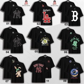 Áo Thun Nam Nữ MLB In Siêu Nét Vải Cotton Cao Cấp 250gsm Form Rộng Tay Lỡ Nhiều Màu