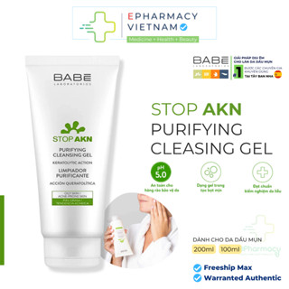 Sữa rửa mặt BABE Stop Akn Purifying Cleansing Làm Sạch Dành Cho Da Dầu Mụn Dạng Gel