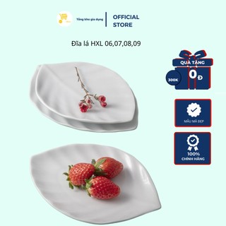 Dĩa hình chiếc lá, đĩa nhựa hình lá trắng, đĩa HXL fataco