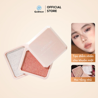 Nhũ bắt sáng phấn highlight 2 tầng lung linh phấn lì hot trend Golmon