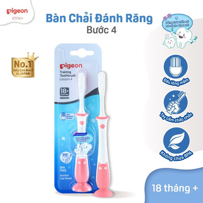 Bàn chải đánh răng cho bé Pigeon từ 18 tháng - vệ sinh răng miệng cao cấp bước 4 chính hãng