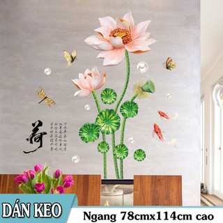 Decal trang trí tường Hoa Sen nỏ hồng nhạt
