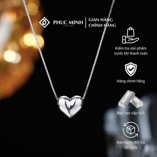 Dây chuyền bạc nữ TLEE mặt tim phồng trơn nữ tính Phuc Minh jewelry