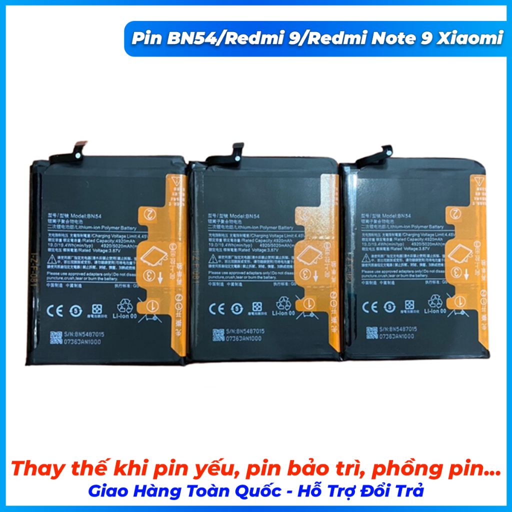 Pin xiaomi BN54, redmi 9, redmi note 9